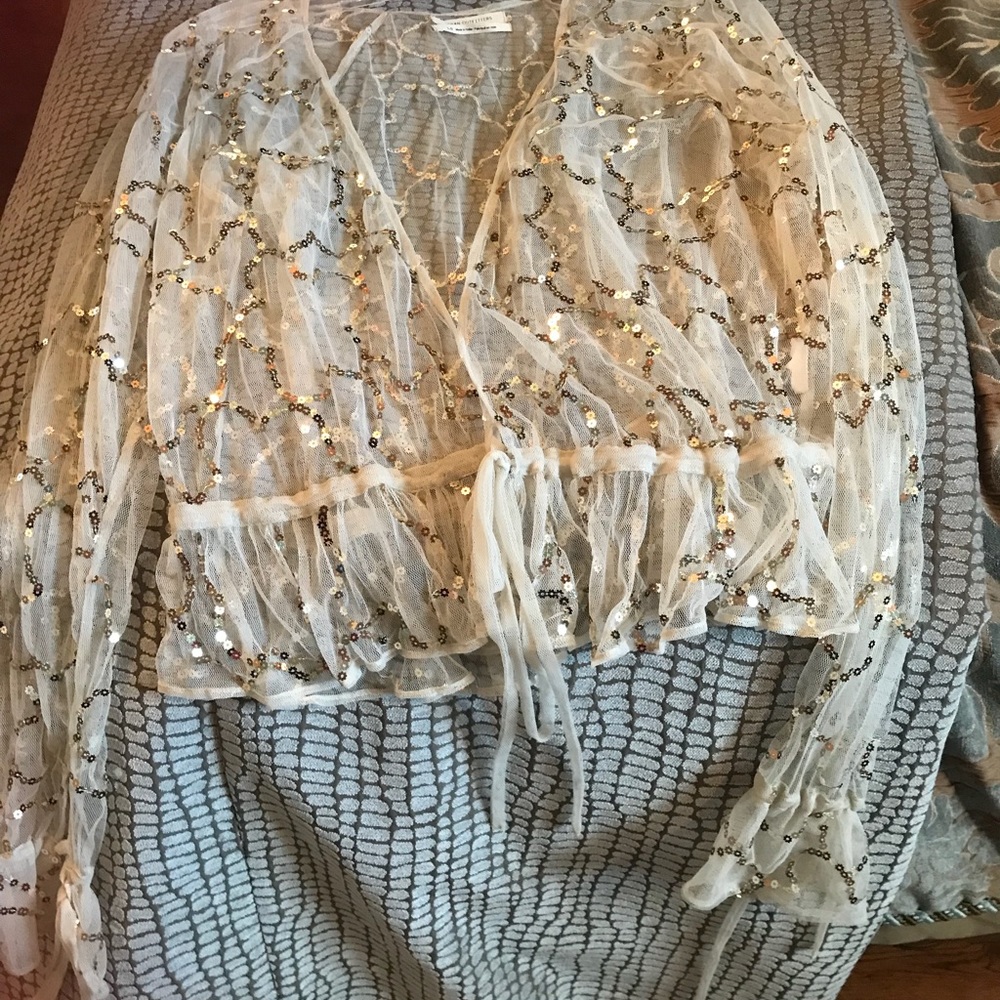 Urban Outfitters Stevie Tie Front Top Size Large - Picture 4 of 6